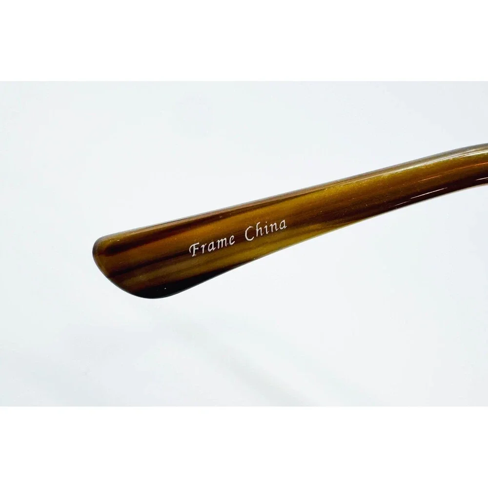 Unbranded Eyeglasses Mens Brown Gold Half Rim M133 54-17-140